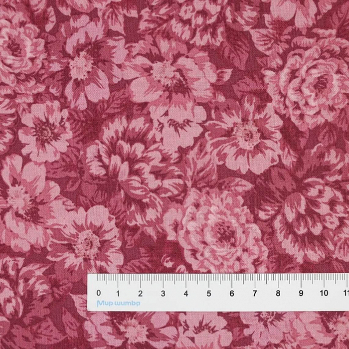 Ткань хлопок пэчворк фиолетовый, цветы, Maywood Studio (арт. MAS10282-V)