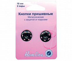 Кнопки пришивные Hemline арт. 421.18 металл 18 мм черный