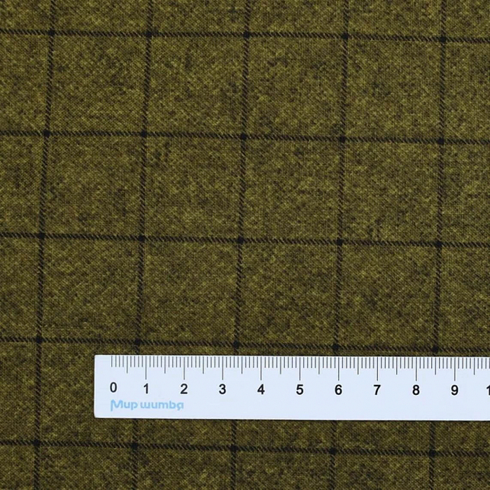 Ткань хлопок пэчворк зеленый, клетка, Benartex (арт. 1035843B)