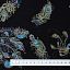 Ткань хлопок пэчворк черный, птицы и бабочки животные металлик, Benartex (арт. 10227M-12)