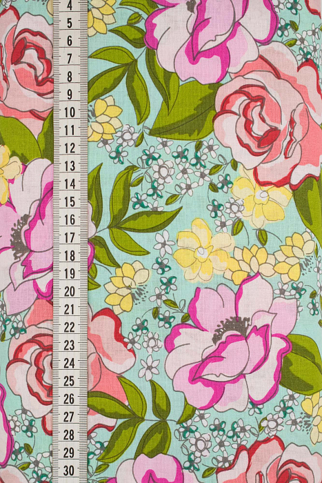 Ткань хлопок пэчворк разноцветные, цветы, ALFA (арт. AL-6900)