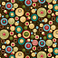 Ткань хлопок пэчворк коричневый разноцветные, геометрия горох и точки, Henry Glass (арт. 237154)