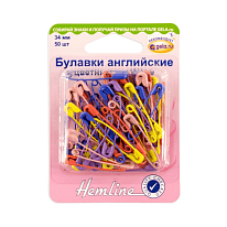 Булавки английские цветные Hemline арт. 414.AC 34 мм 50 шт.