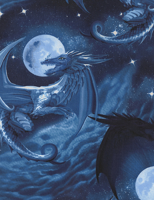 Ткань хлопок пэчворк синий голубой, животные космос и планеты, Timeless Treasures (арт. 235403)
