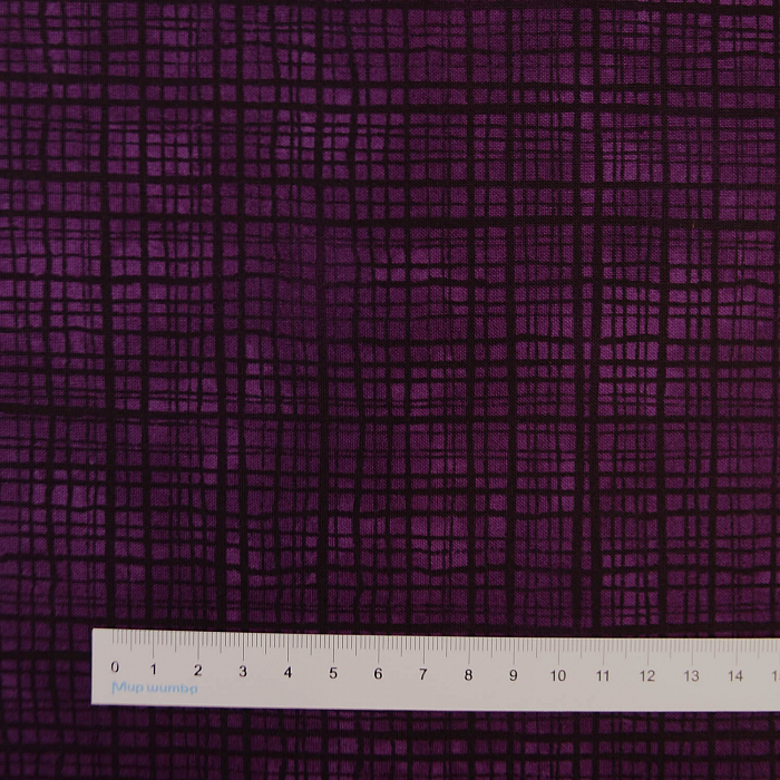 Ткань хлопок пэчворк фиолетовый, клетка, Maywood Studio (арт. MAS9730-V)