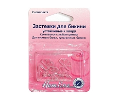 Застежка для бикини Hemline арт. 465 прозрачный, 12 мм