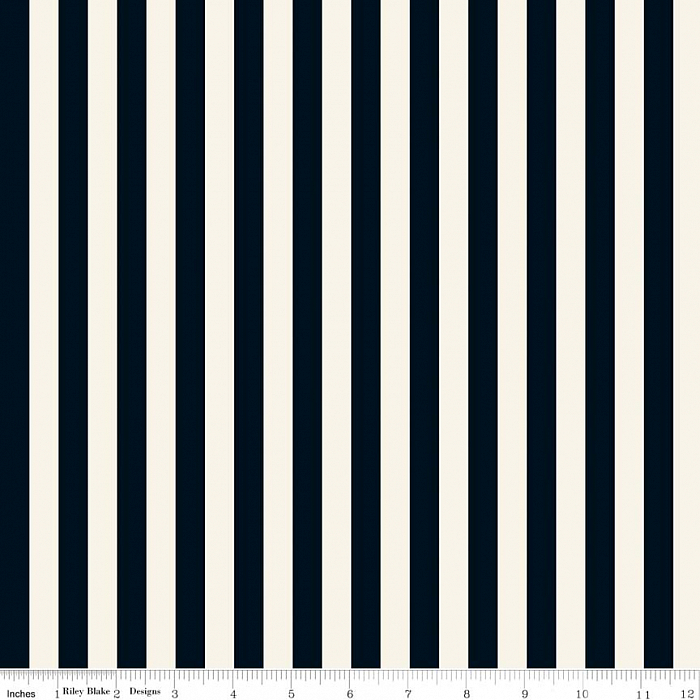 Ткань хлопок пэчворк черный, полоски, Riley Blake (арт. C8074-BLACK)