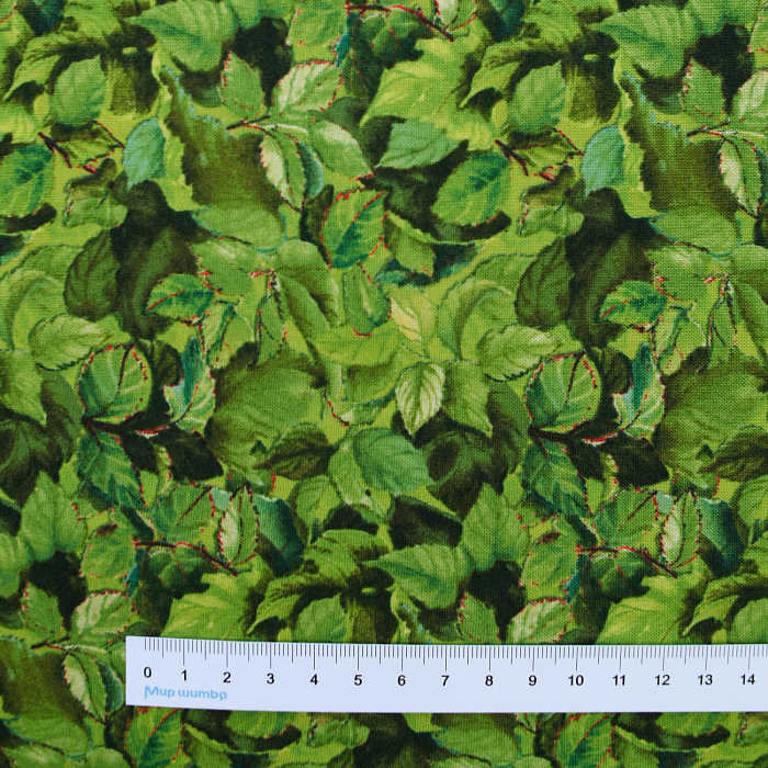 Ткань хлопок пэчворк зеленый, цветы флора, Wilmington Prints (арт. 1419-79279-777)