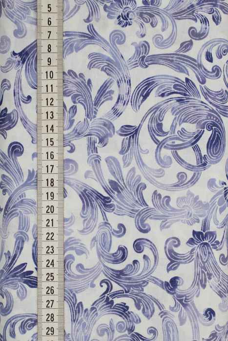 Ткань хлопок пэчворк фиолетовый, завитки, ALFA (арт. 229512)