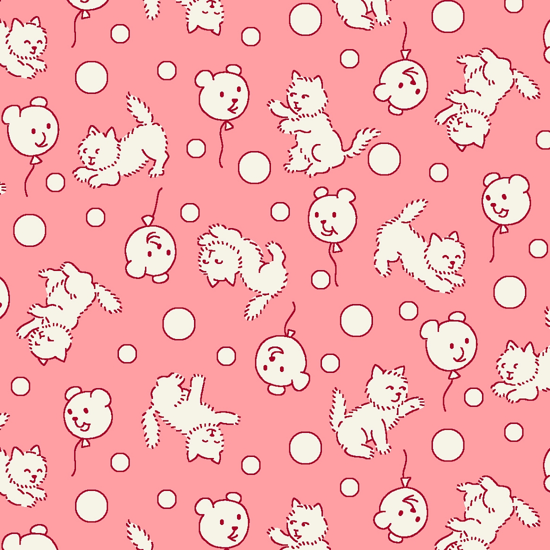 Ткань хлопок для пэчворка для одежды розовый, коты и кошки, Windham Fabrics (арт. 50003-8)