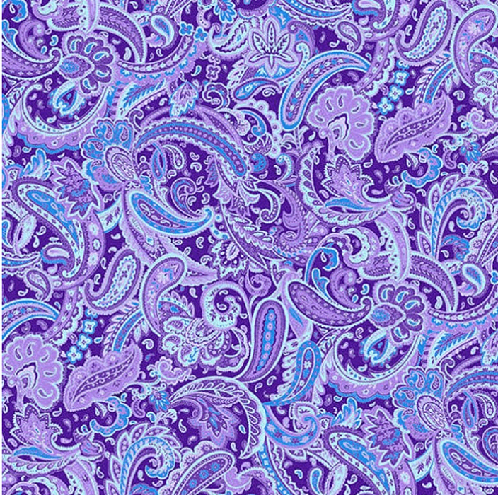 Ткань хлопок пэчворк фиолетовый, пейсли, Blank Quilting (арт. 1423-55)