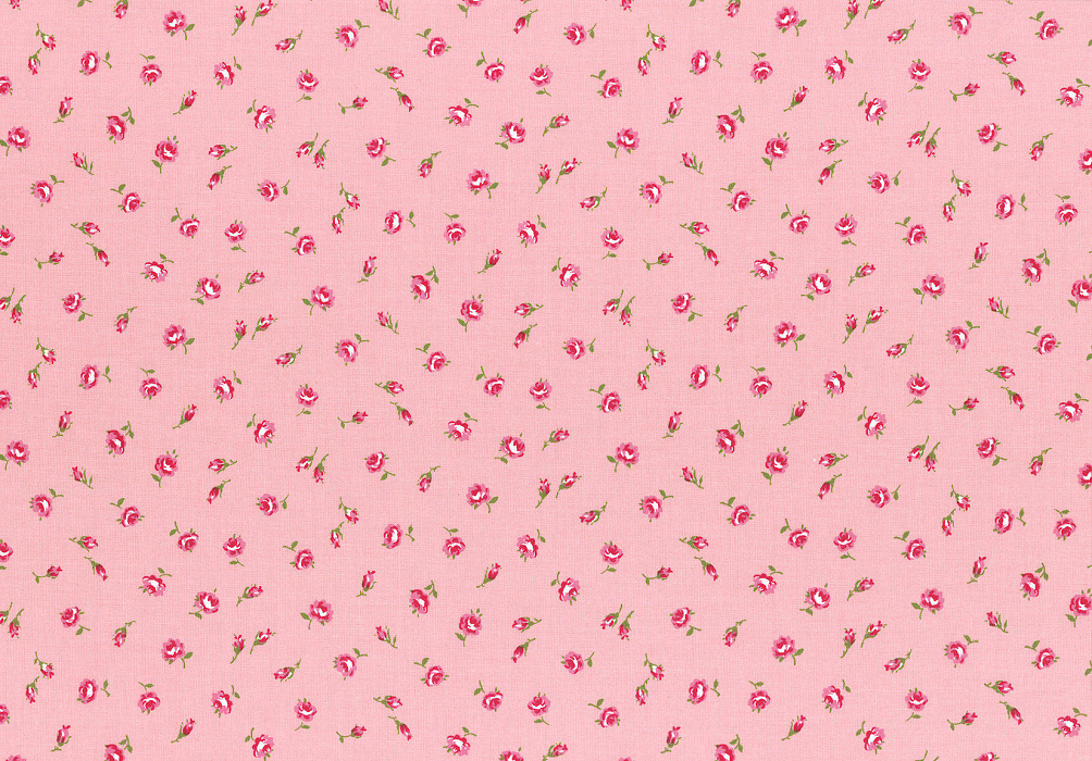 Ткань хлопок пэчворк розовый, мелкий цветочек цветы, Lecien (арт. 231775)
