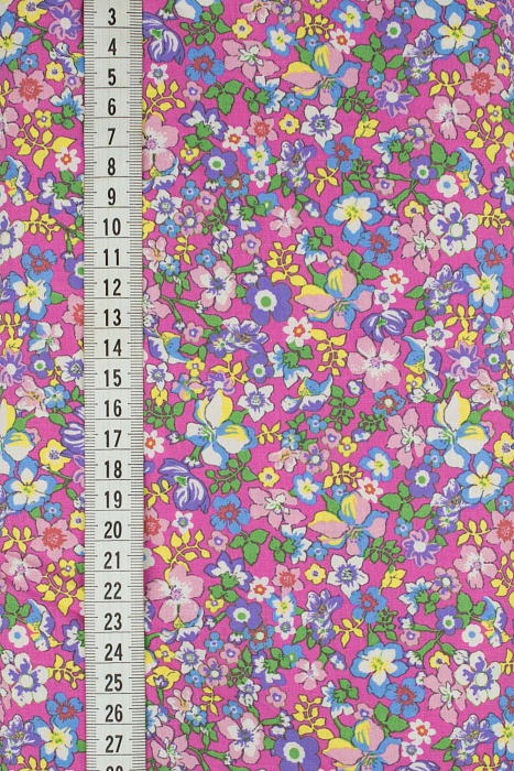 Ткань хлопок пэчворк розовый разноцветные, мелкий цветочек цветы, ALFA (арт. 229446)