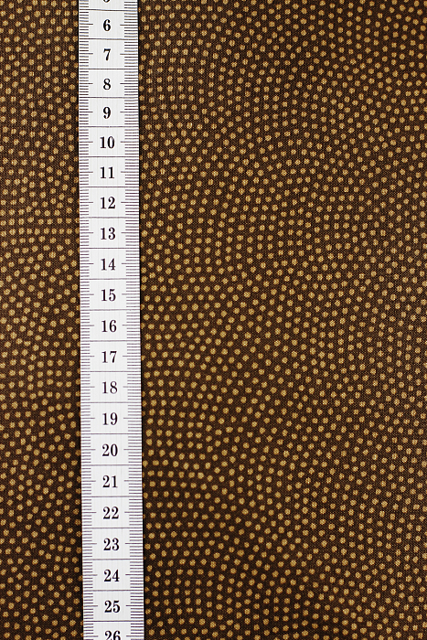 Ткань хлопок пэчворк коричневый, горох и точки, ALFA C (арт. 246952)