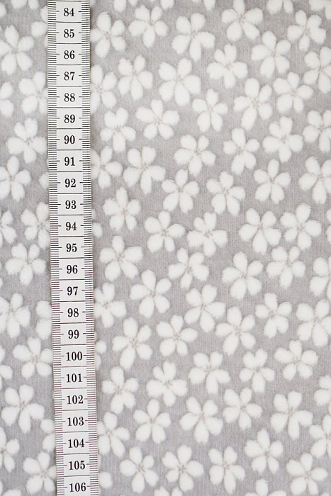 Ткань плюш домашний текстиль серый, цветы, ALFA C (арт. 245589-3)