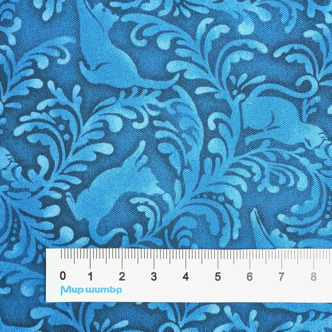 Ткань хлопок для пэчворка синий, животные, Blank Quilting (арт. 5416-11)