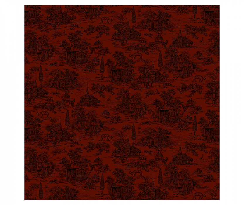 Ткань хлопок пэчворк бордовый, флора, Henry Glass (арт. 9668-88)