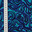 Ткань хлопок пэчворк синий голубой, цветы необычные осень, ALFA (арт. 212991)