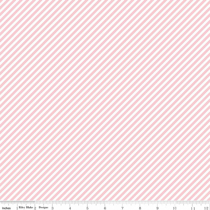 Ткань хлопок пэчворк розовый, полоски, Riley Blake (арт. C7931-PINK)