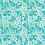 Ткань хлопок для пэчворка голубой бирюзовый, пейсли, Blank Quilting (арт. 249679)