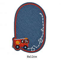 Термозаплатка джинсовая «Пожарная машина» голубой