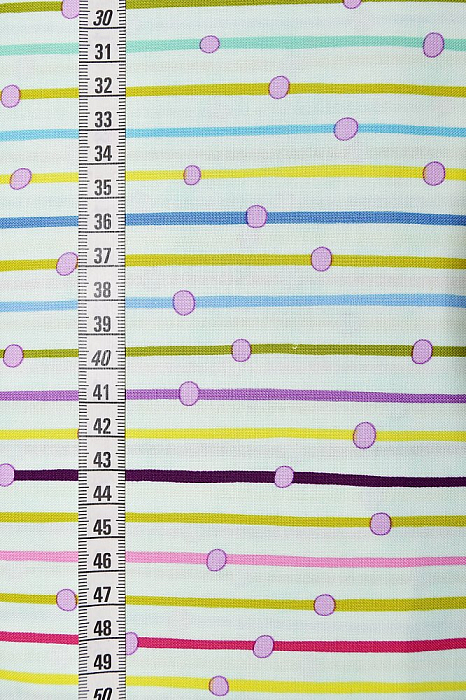Ткань хлопок пэчворк разноцветные, полоски горох и точки, ALFA (арт. AL-10621)