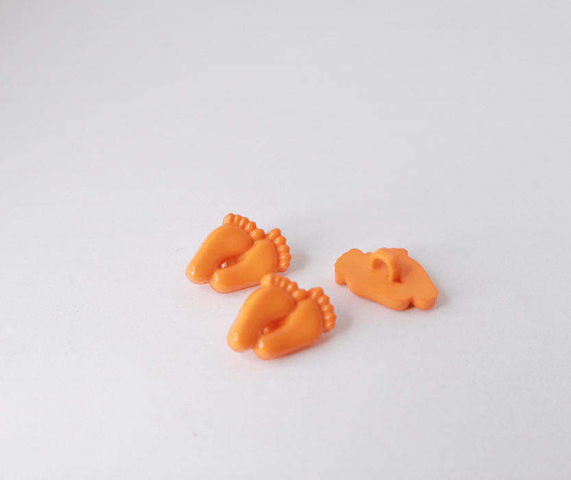 Пуговица детская Ножки пластиковая на ножке оранжевый 18 мм