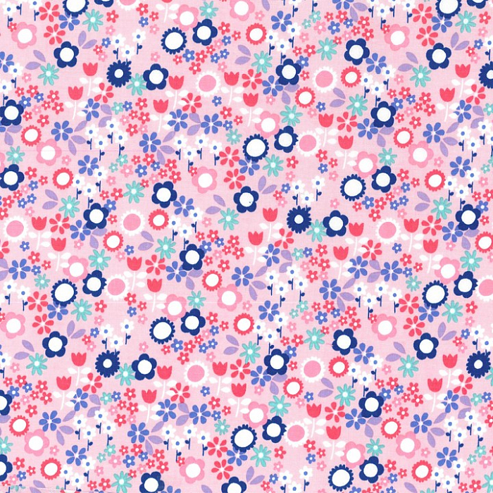 Ткань хлопок пэчворк розовый, цветы, Michael Miller (арт. CX7275-PINK-D)