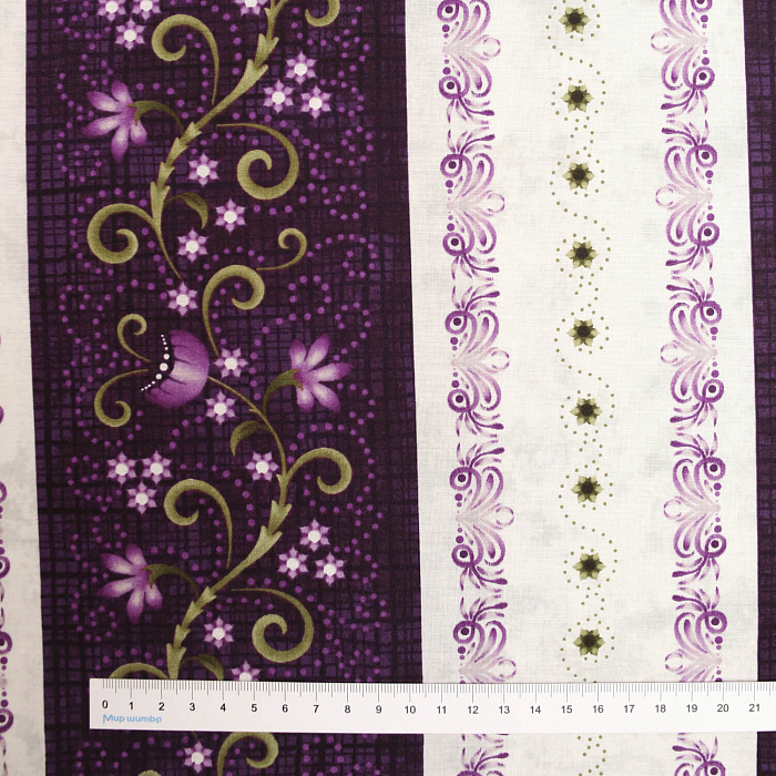 Ткань хлопок пэчворк фиолетовый, цветы, Maywood Studio (арт. MAS9721-V)