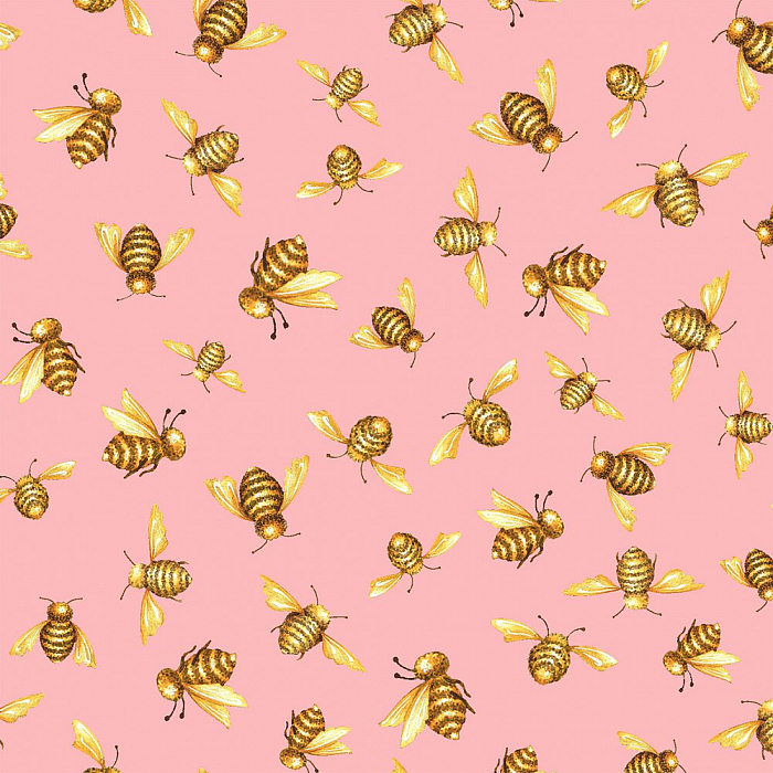 Ткань хлопок пэчворк розовый, птицы и бабочки, Windham Fabrics (арт. 50580-3)