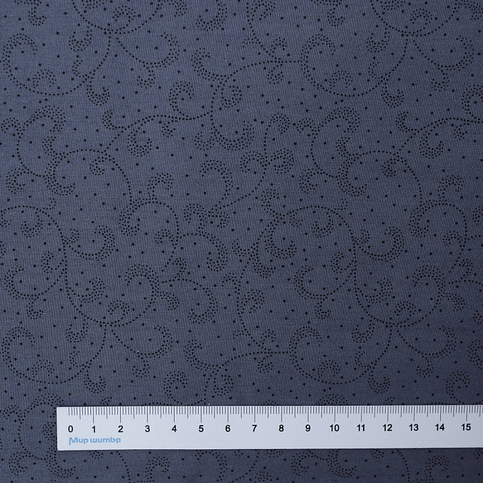 Ткань хлопок пэчворк серый, фактура завитки, Benartex (арт. 9805-11)