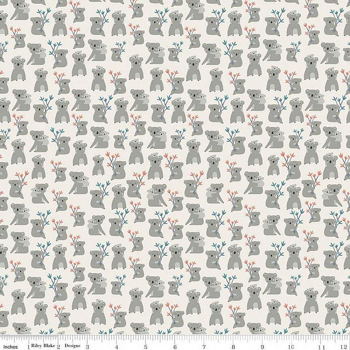 Ткань хлопок пэчворк бежевый, животные, Riley Blake (арт. C8491-CREAM)