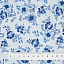 Ткань хлопок пэчворк голубой, цветы, Benartex (арт. 1344605B)