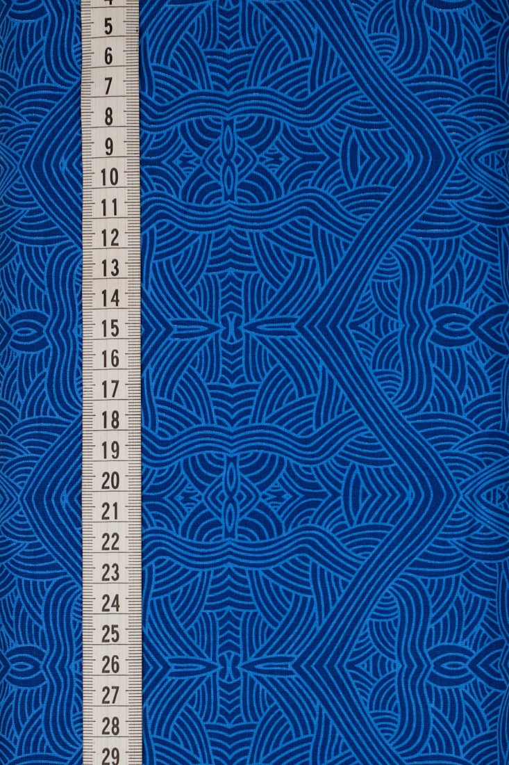 Ткань хлопок для пэчворка синий, полоски геометрия, ALFA (арт. 232219)