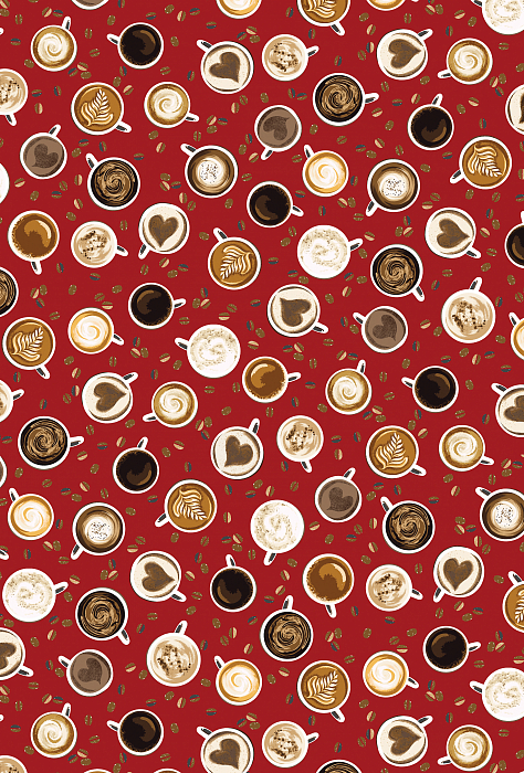 Ткань хлопок пэчворк красный, еда и напитки, Benartex (арт. 253364)
