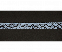 Кружево вязаное хлопковое Alfa AF-051-040 15 мм голубой
