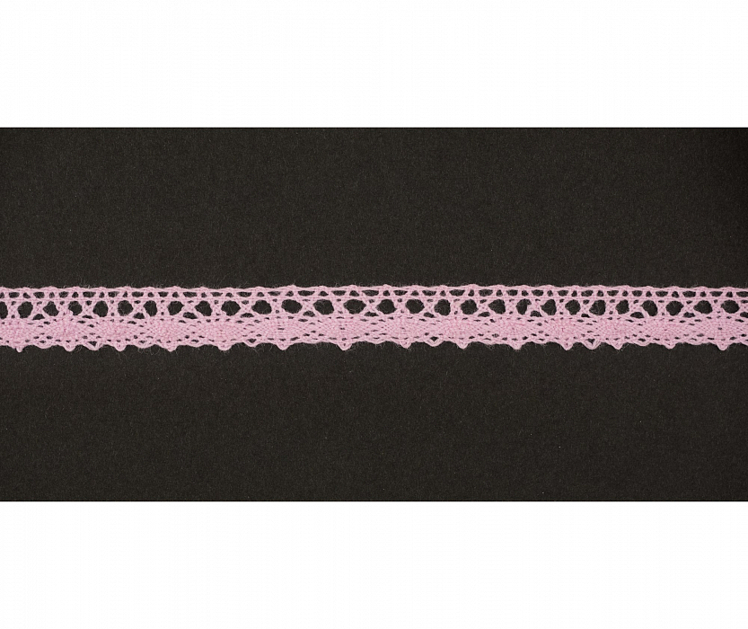Кружево вязаное хлопковое Alfa AF-015-020 10 мм розовый