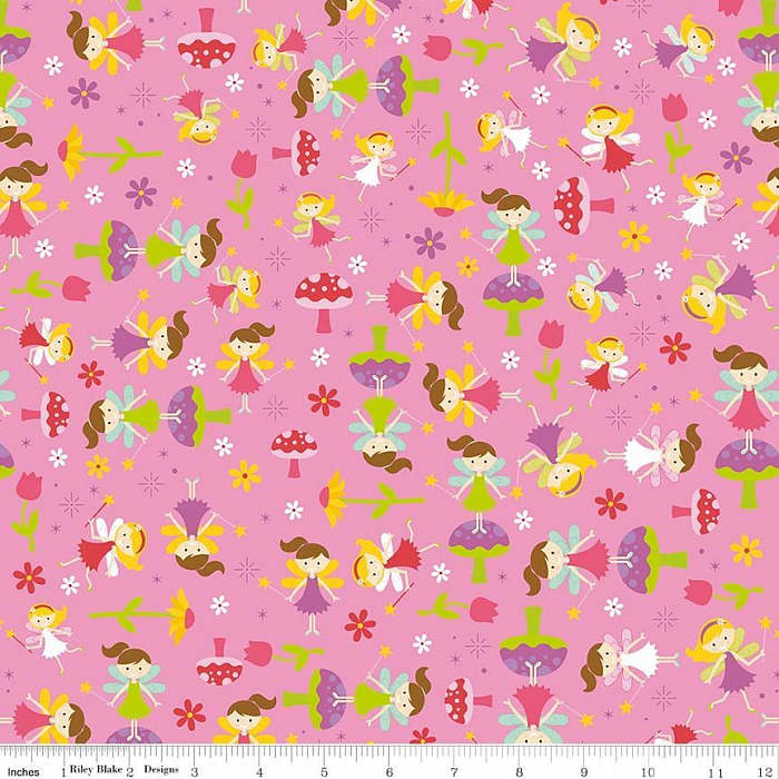 Ткань хлопок пэчворк розовый, детская тематика, Riley Blake (арт. C7722-PINK)