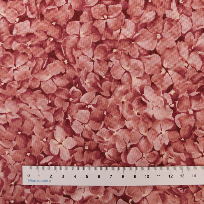 Ткань хлопок пэчворк розовый, цветы флора, Maywood Studio (арт. MAS9855-P)