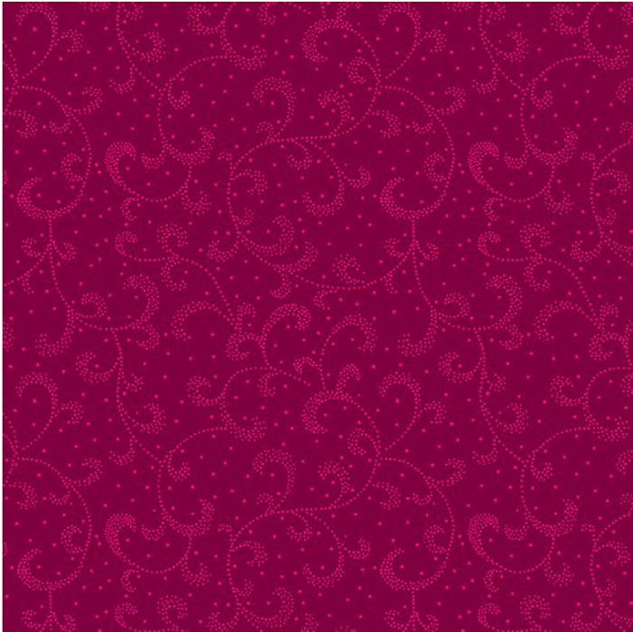 Ткань хлопок пэчворк розовый, завитки флора, Benartex (арт. 9805-28)