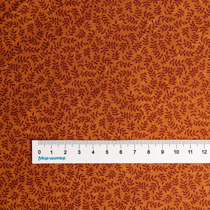 Ткань хлопок пэчворк оранжевый, мелкий цветочек цветы, Moda (арт. 9707 17)