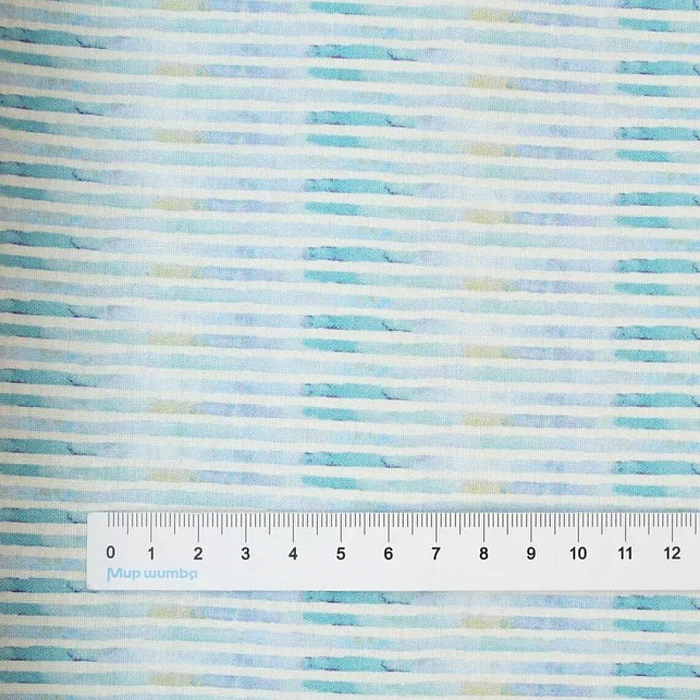Ткань хлопок пэчворк голубой, геометрия, P&B (арт. 4940 B)