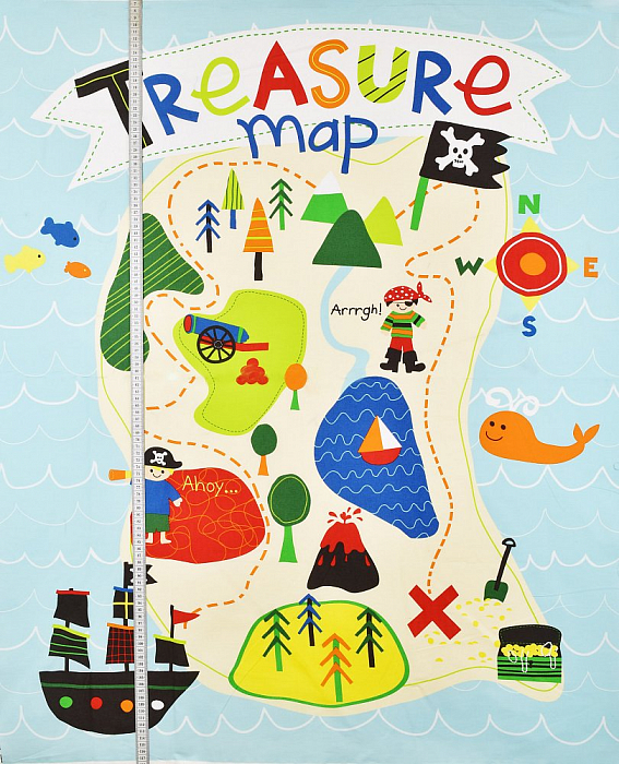 Ткань хлопок пэчворк разноцветные, путешествия детская тематика, ALFA (арт. П184)