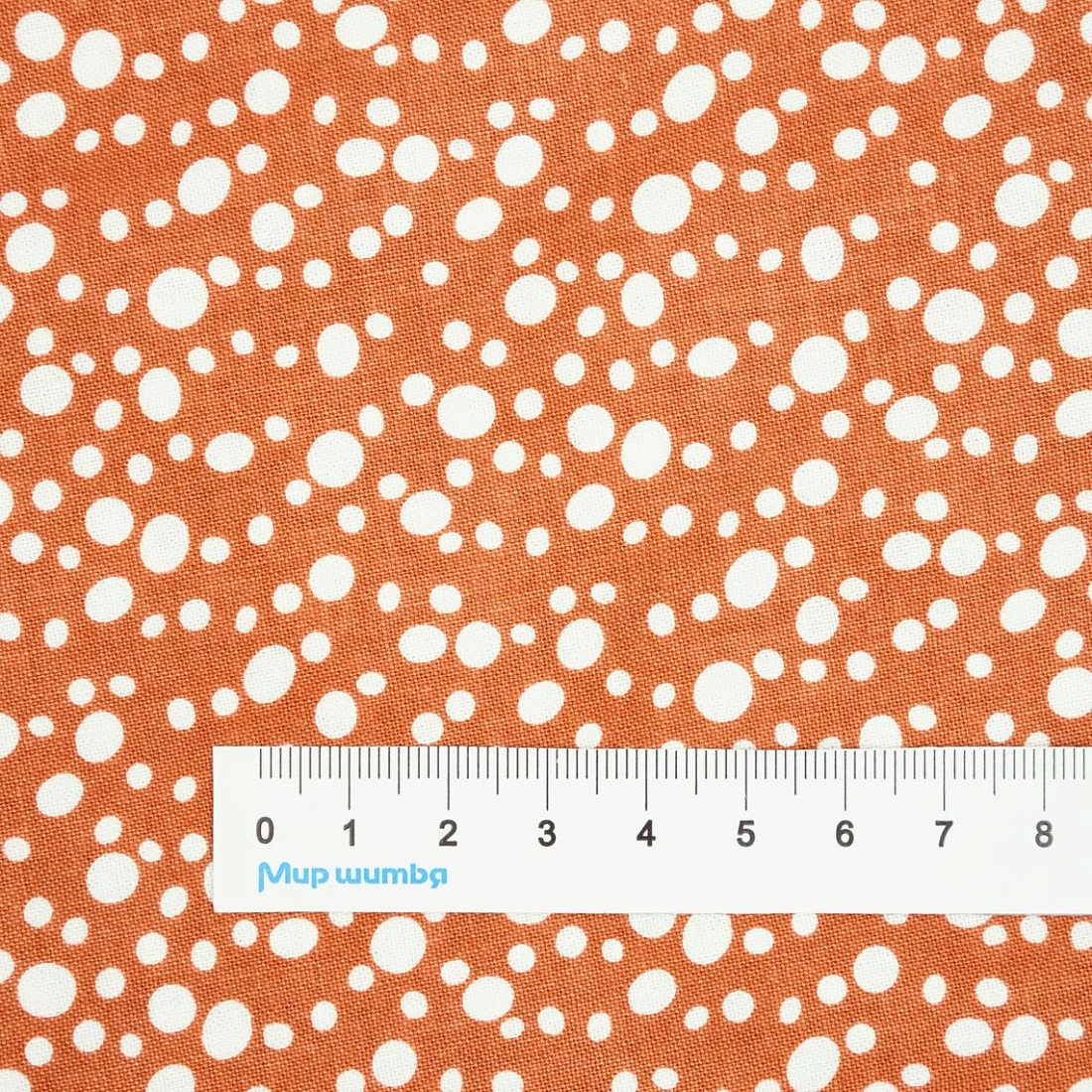 Ткань хлопок для пэчворка оранжевый, горох и точки, Studio E (арт. 5416-11)