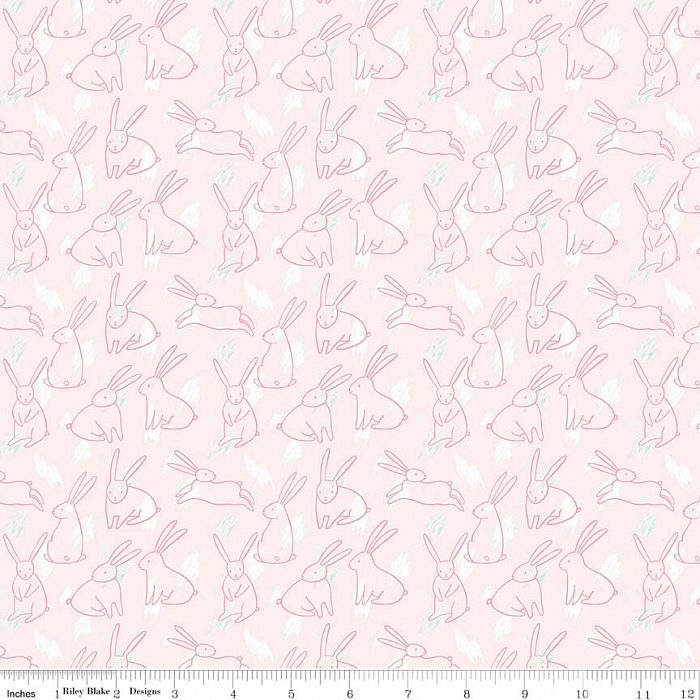 Ткань хлопок пэчворк розовый, животные, Riley Blake (арт. C7921-PINK)
