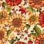 Ткань хлопок пэчворк разноцветные оранжевый, цветы осень, Henry Glass (арт. 249456)