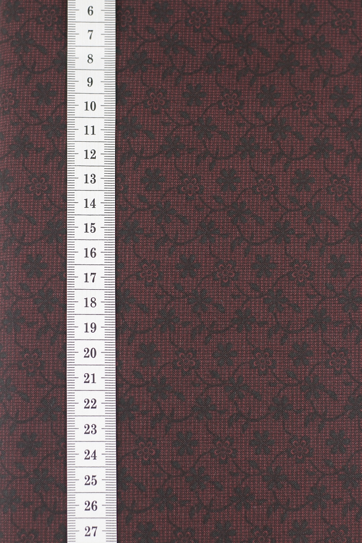 Ткань хлопок для пэчворка бордовый, цветы, ALFA (арт. 225619)