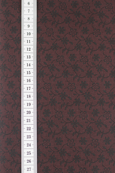 Ткань хлопок пэчворк бордовый, цветы, ALFA (арт. 225619)