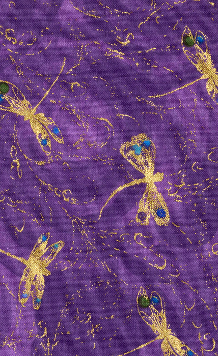 Ткань хлопок пэчворк фиолетовый золото, с блестками, Timeless Treasures (арт. 254664)