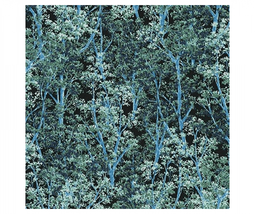 Ткань хлопок пэчворк синий, природа флора, Robert Kaufman (арт. SRKM-20019-44)